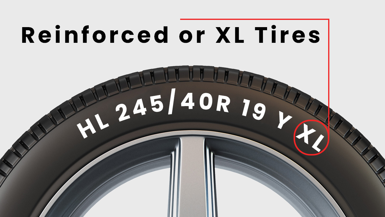 Reinforced or XL is extra-load tire type